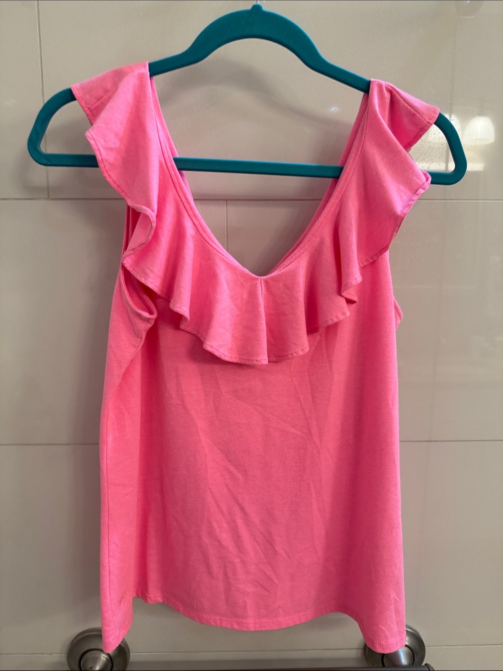 Lilly Pulitzer Bright Pink Ruffle V-Neck Camisole